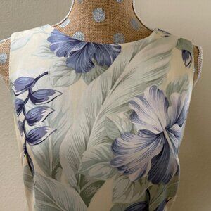 Vintage 1990s Tommy Bahama Hibiscus Floral Print Sheath Dress Yellow | Size 8